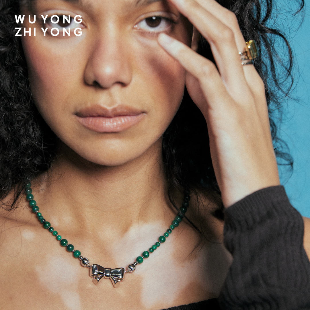 无用之用「循环公差」天然孔雀石大小珠项链饰品项链女款生日礼物 - 图3