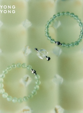 无用之用天然绿萤石圆珠手链