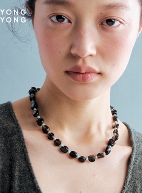 无用之用天然茶晶绿松石项链手链