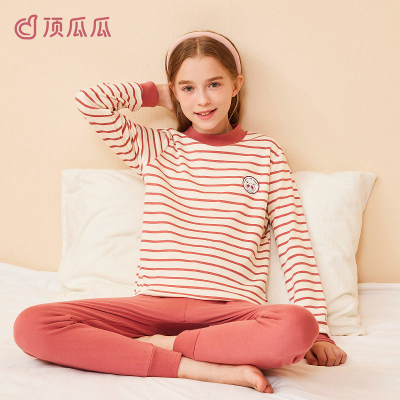 顶瓜瓜女童秋衣秋裤纯棉儿童内衣套装中大童孩全棉保暖睡衣棉毛衫,淘宝优惠券,粉丝福利购,淘宝优惠卷