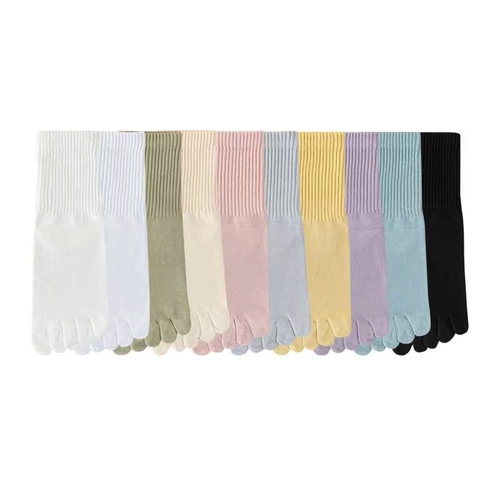 Хлопковые носки для пальцев на ноге, антибактериальные осенние демисезонные гольфы, средней длины, популярно в интернете