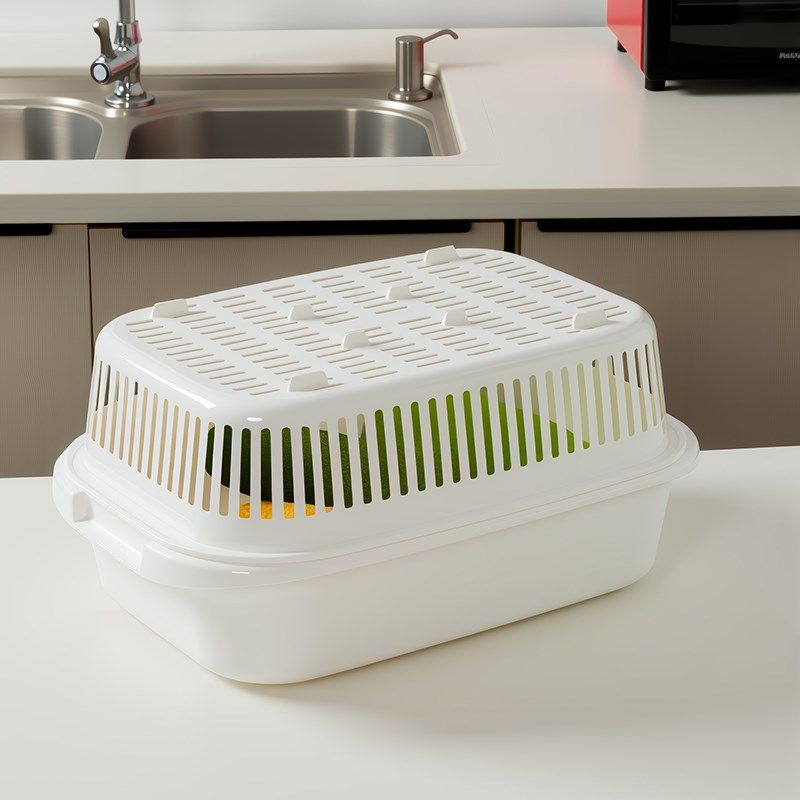 长方形大号洗菜盆双层果蔬沥水篮商用塑料隔水篮碗筷滤水筐漏网筛,淘宝优惠券,粉丝福利购,淘宝优惠卷