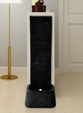 大型简约喷泉流水幕墙客厅摆设招财风水轮软装饰玄关水景家用摆件