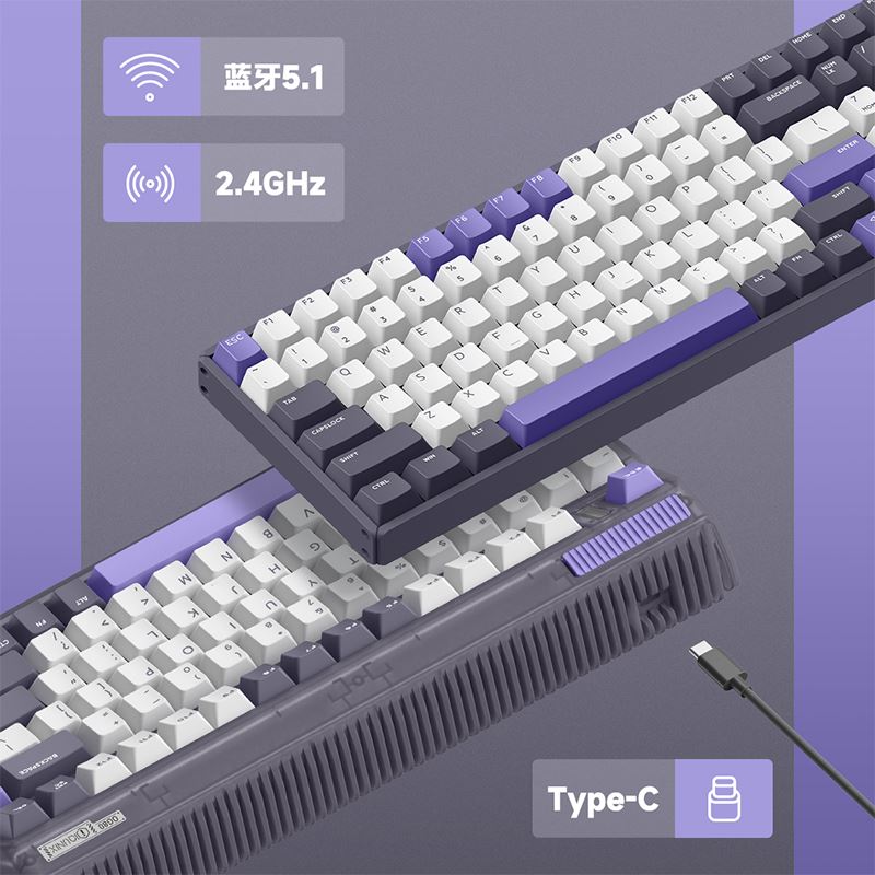 IQUNIX F97/OG80薄藤三模无线客制化机械键盘蓝牙电竞办公热插拔 - 图1