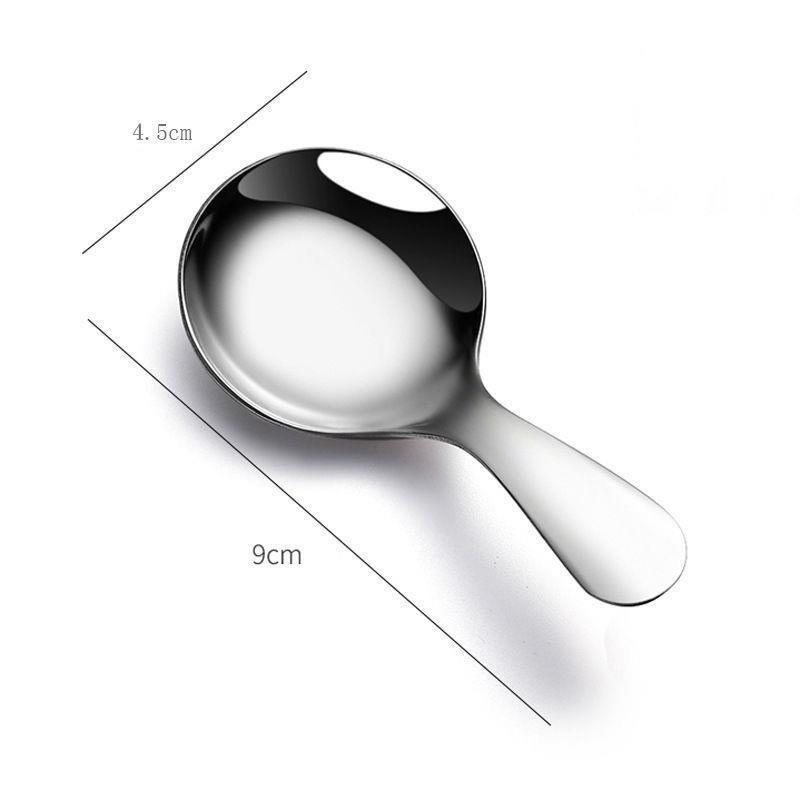 。304不锈钢短柄勺子小汤勺迷你圆勺茶叶匙调料勺便携学生儿童6餐 - 图1