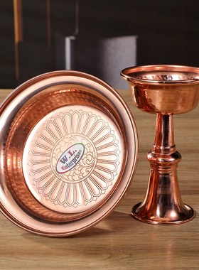 速发红铜圣水杯尼泊尔工艺纯铜手工护杯杯供水杯净水碗供法大中小