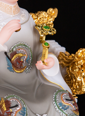 速发胡三太爷太奶神像汉白玉双龙椅寓意平安中式摆件黄三太爷太奶