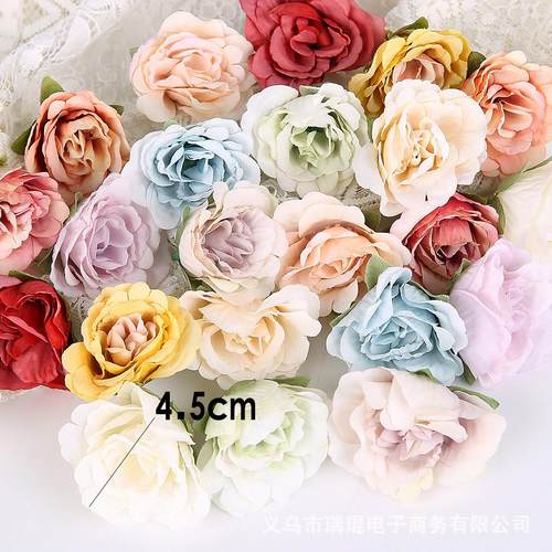 新款仿真玫瑰花头 绢花DIY手工头饰制作 服饰配件居家装饰 - 图0