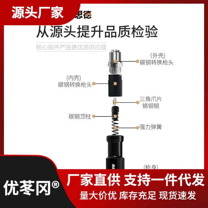 麦思德电动铆钉枪转换头全自动配件抽芯蕊机螺母导嘴手电钻拉铆头