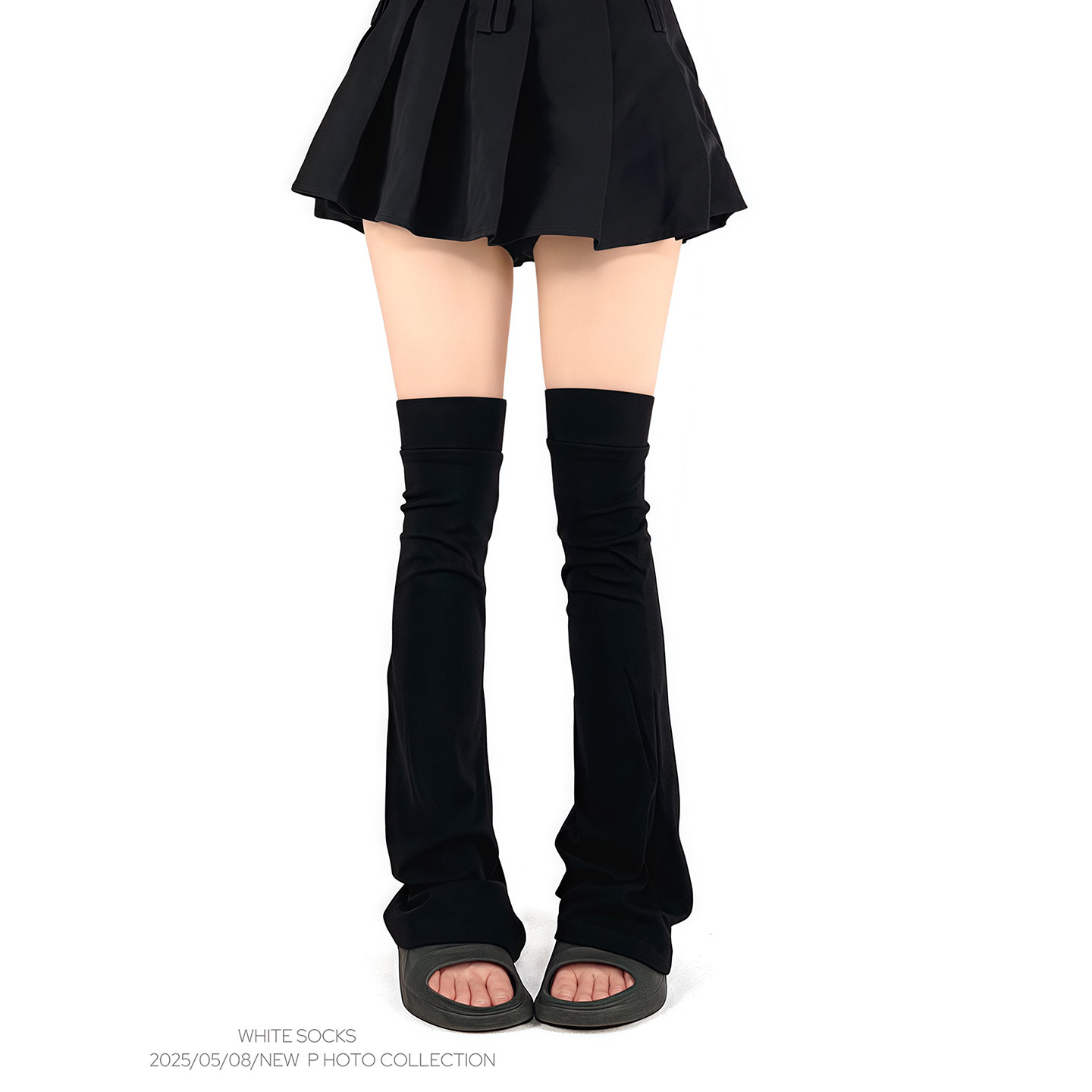 WHITE SOCKS春秋白色过膝袜套女宽边简约百搭堆堆袜加长大腿袜女,淘宝优惠券,粉丝福利购,淘宝优惠卷