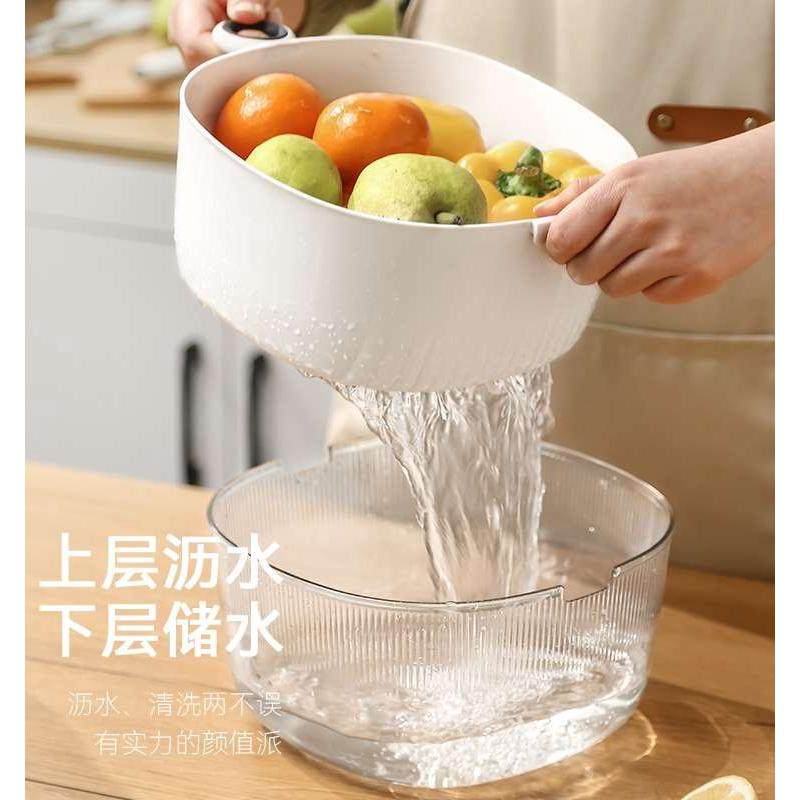 塑料多功能沥水可挂式篮子厨房架洗菜果盆神器滤滴双层沥水篮筐,淘宝优惠券,粉丝福利购,淘宝优惠卷