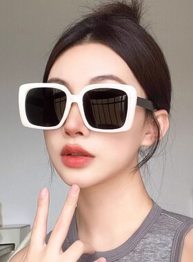 Kellen Dany 法国【设计师】大框白色遮阳偏光墨镜女新款太阳眼镜