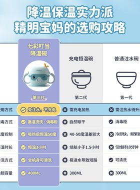 新品七彩叮当宝宝辅食碗婴儿x专用恒温儿童餐具免注水免充电降温