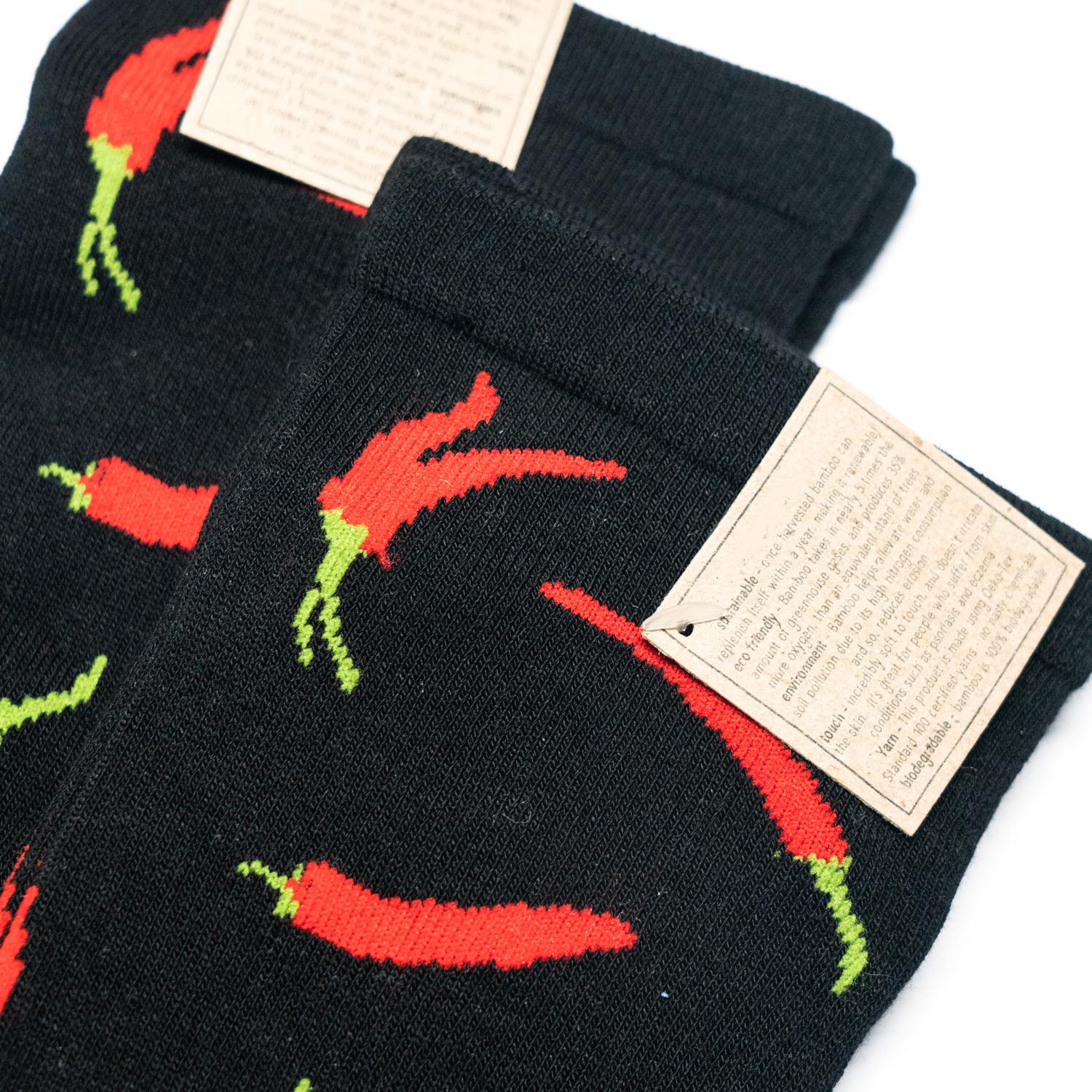 竹袜竹纤维抗菌防臭宽松袜口红辣椒CHILI男袜超大码40-49码BA006 - 图3