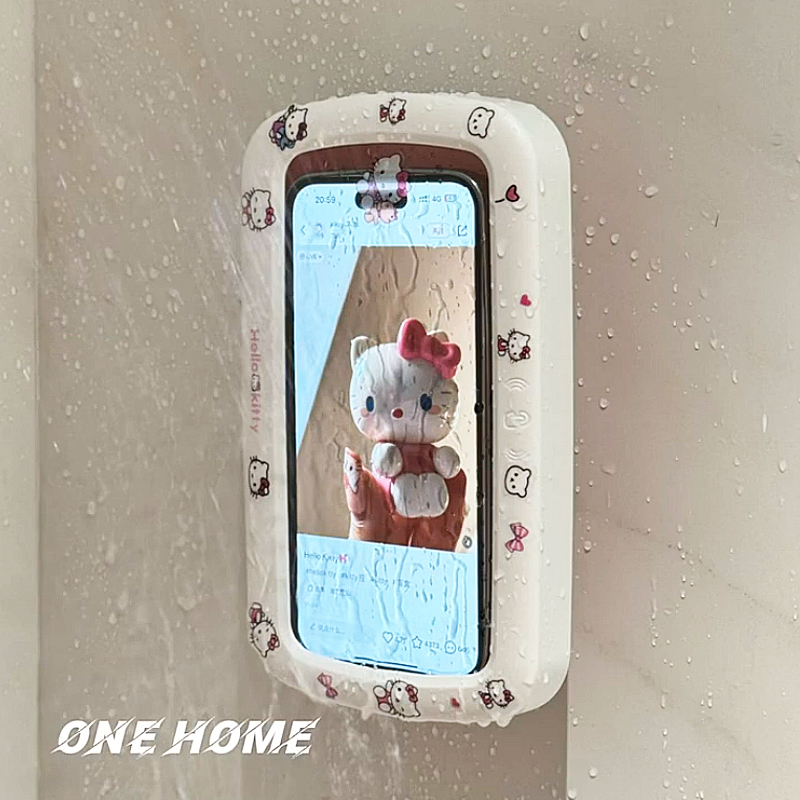 HelloKitty bathroom waterproof mobile phone box lazy bracket for bathing and watching TV rotatable bathroom storage rack