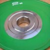 Colorful rubber barbell plates with large holes for competitive fitness home deadlifts, squats and presses for ladies buttocks dumbbell plates