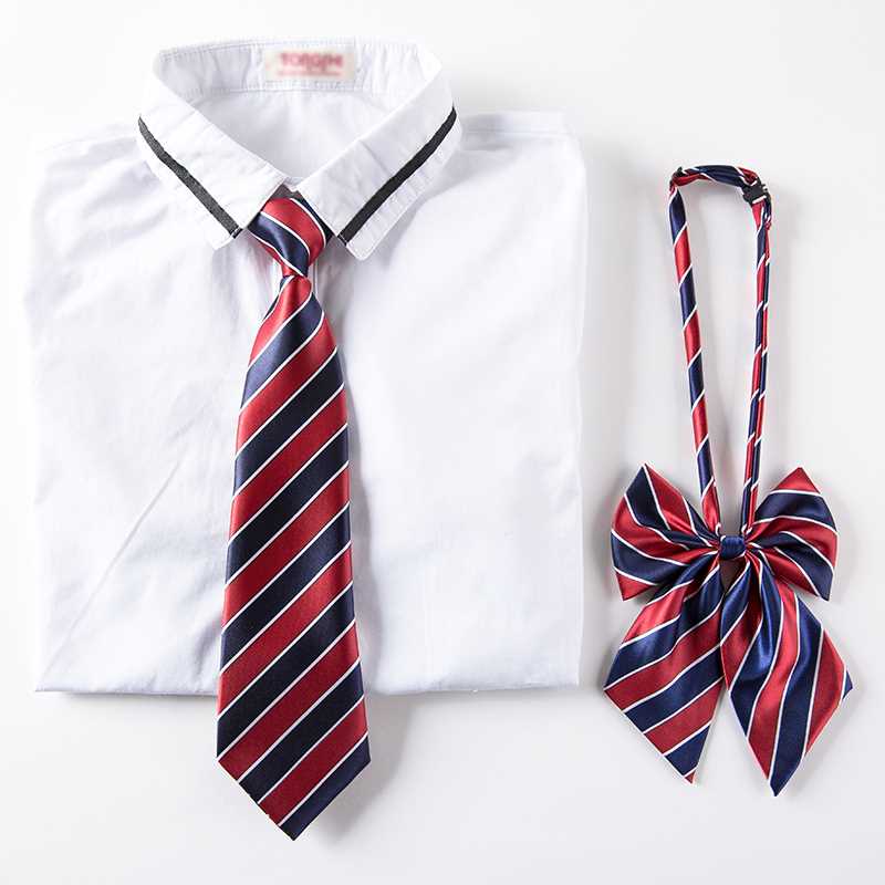 校服领带男领花女中小学生幼儿园 蝴蝶结演出衬衫领结领花套装 - 图0