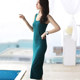 Extra-long suspender vest base dress for women