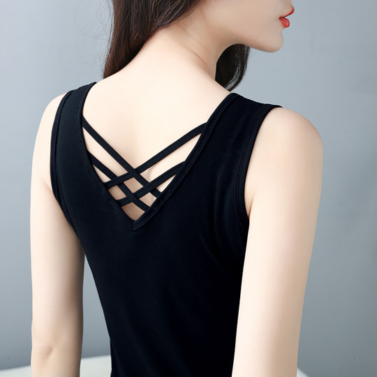 Threaded sexy backless beautiful backrest vest dress