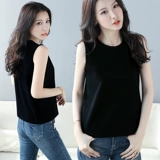 Большой покров покров на дне рубашки для живота популярная женская одежда, тонкое мясо, простое, простое все -крутовое хлопок внутри прямой рукавицы без рукавов без рукавов