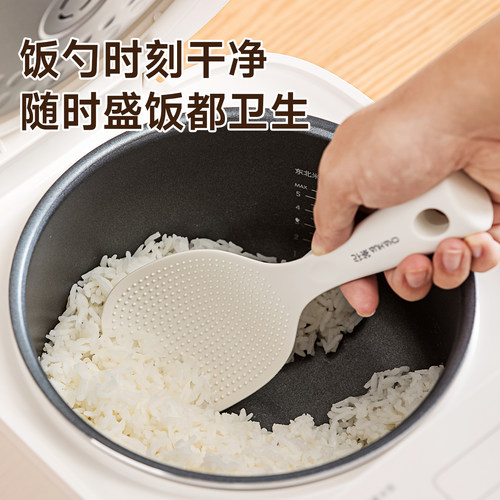 茶花硅胶饭勺可立式不易粘米饭食品级勺子家用大号电饭煲饭铲专用 - 图0