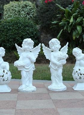 户外欧式人物大摆件别墅庭院花缸酒店婚庆装饰小品玻璃钢天使雕塑