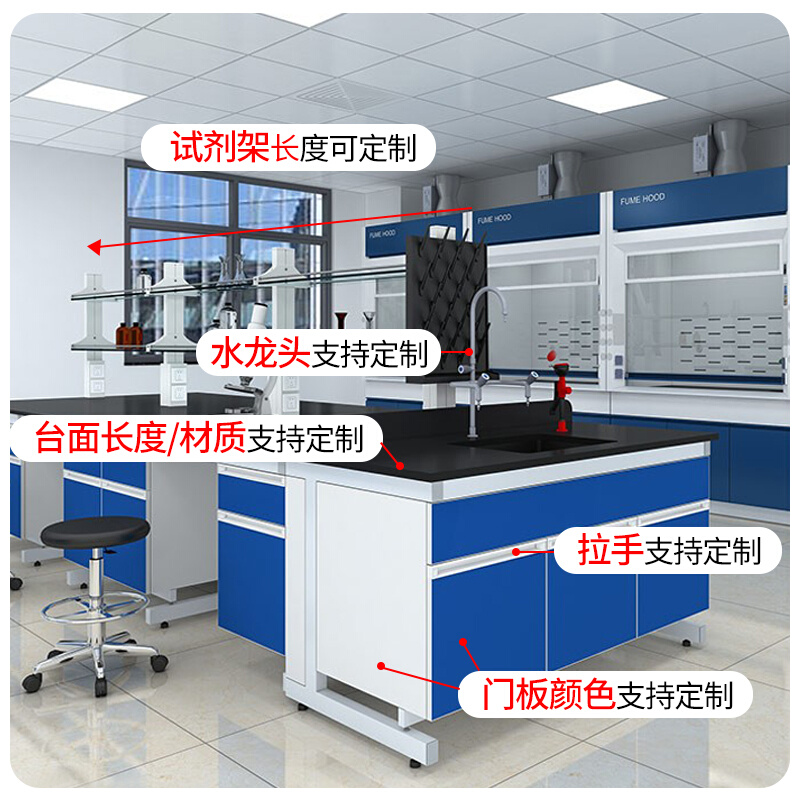 钢木实验台实验室工作台物理天平化学实验操作台全钢全木边台定制 - 图0