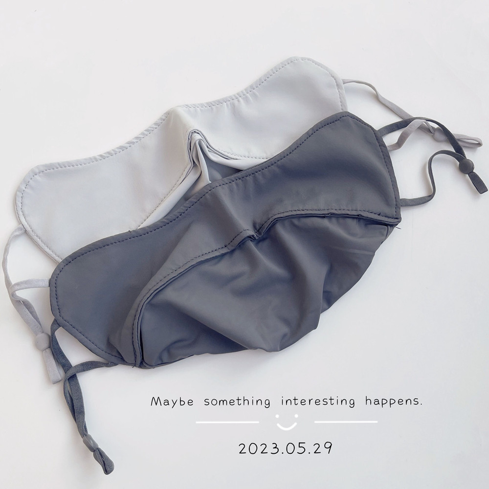 防晒口罩女夏季防紫外线薄款透气冰丝护眼角面罩户外遮阳遮脸服帖 - 图0