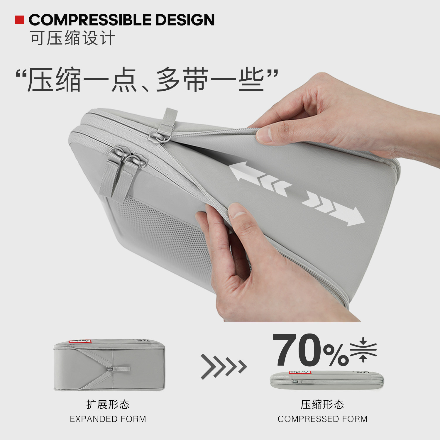 Avoke抗菌数字旅行收纳袋套装行李箱可压缩分类整理包4件套6件套,淘宝优惠券,粉丝福利购,淘宝优惠卷