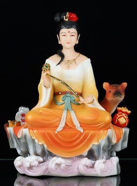 新品汉白玉元宝黄家姑娘公子教主神像居I家中式客厅桌面人物工艺