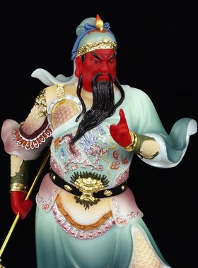 新品汉白玉关公h提刀拖刀剑指关二爷武财神爷关羽家用公司开业礼