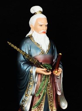 新品树脂封神榜姜子牙桌面摆w件兵祖姜太公姜尚齐太公中式工艺品