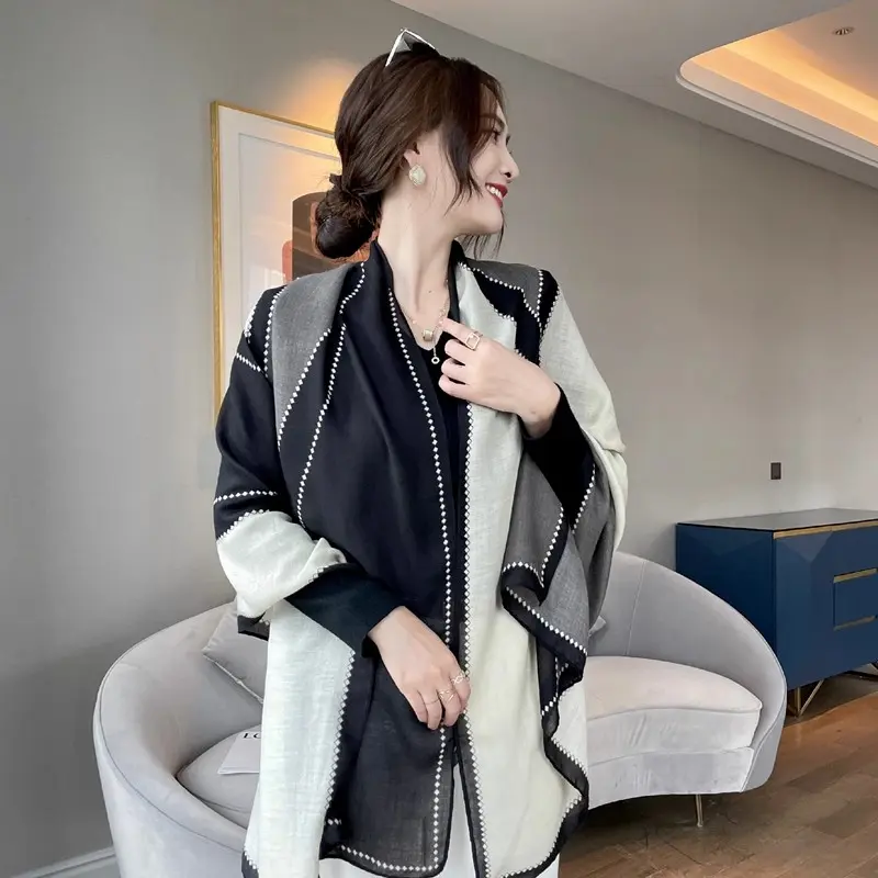 围巾女冬季薄款简约高级感2025新款棉麻围脖今年流行丝巾披肩两用,淘宝优惠券,粉丝福利购,淘宝优惠卷