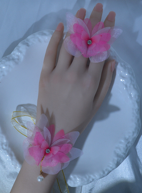 宫廷蝴蝶开口戒指古风舞蹈指环甜美汉服z新中式小众设计手工高级