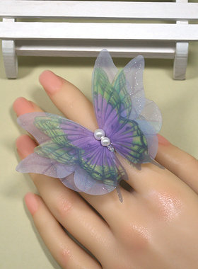 仿真蝴蝶开口戒指仿古小众原创设计民族风指环手饰高级感森系饰品