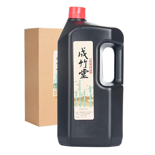 成竹堂墨汁书法专用书画墨液大瓶批发250g套装大容量毛笔字初学者500g国画学生朱砂墨朱墨金墨金色墨水毛笔 - 图0