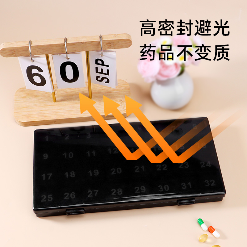 便携分装药盒一个月31天药片盒可拆卸旅行随身药片分装盒 - 图1