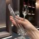 Tableware European style retro stainless steel knife and fork spoon set