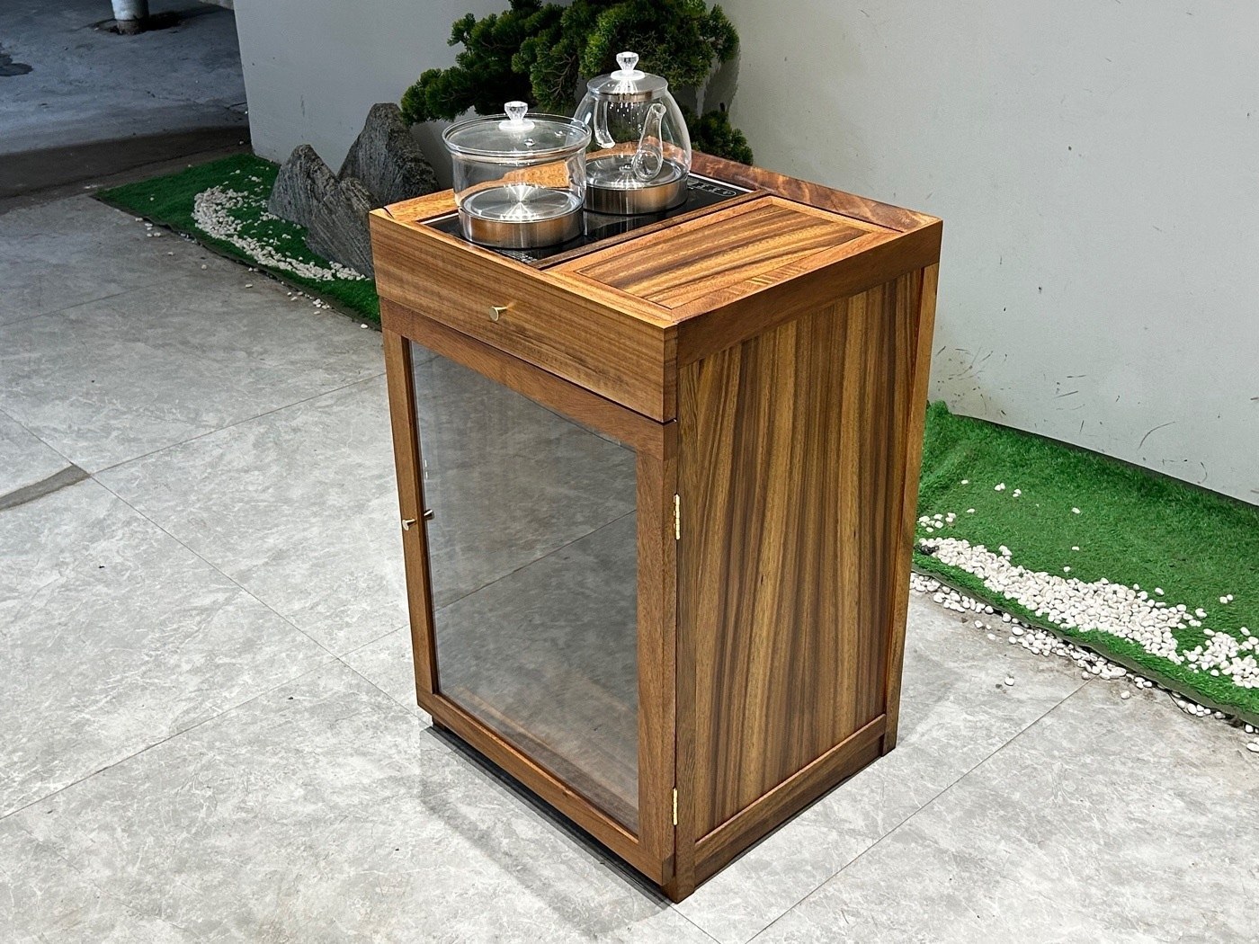 胡桃木茶水柜简约实木餐边柜新中式可移动置物柜奥坎小茶车储物柜,淘宝优惠券,粉丝福利购,淘宝优惠卷