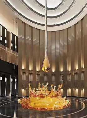 可定制吊装水滴雕塑摆件售楼处展厅大G型商场户外室内美陈艺术品