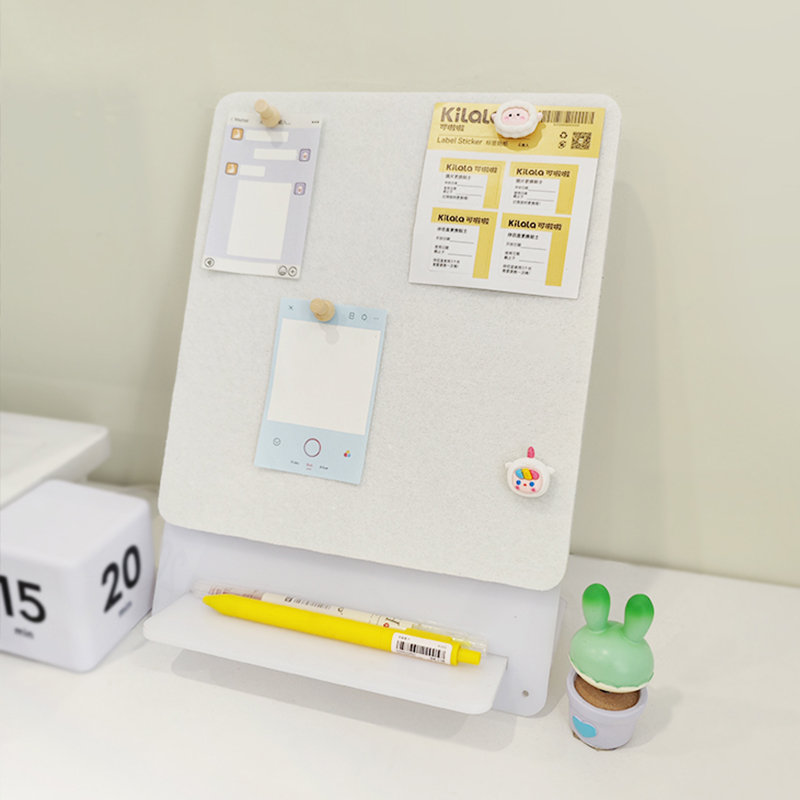 桌面立牌软木板留言板毛毡记事板毛办公室备U忘亚克力提示板 - 图2