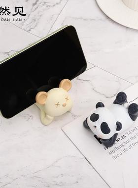 创意礼物卡通动物可爱家居桌面装饰品小摆件房间卧室树脂手机支架