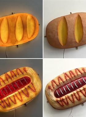 仿真烘烤坊面包模型玻璃钢雕塑壁挂件店面门头发光装饰定制大摆件