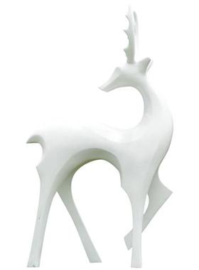 玻璃钢几何鹿雕塑抽象白鹿小区草坪园林景观抽象麋鹿装饰摆件大型