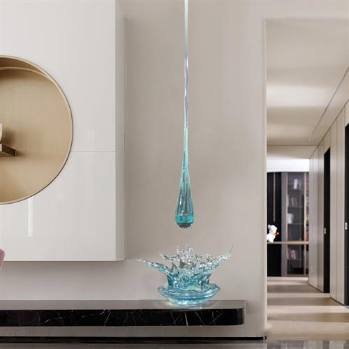 别墅酒店会所大堂透明树脂水花雕塑摆件售楼处大厅天花板水滴吊饰 - 图2