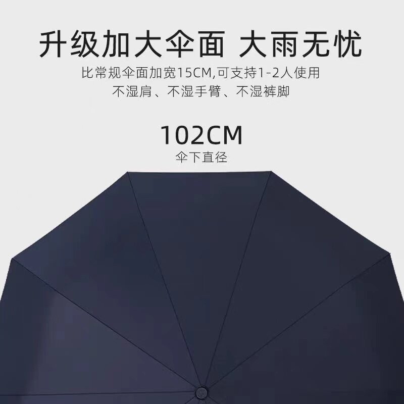 天堂伞全自动双人雨伞十骨全钢加固折叠便携纯色一键开收自动伞