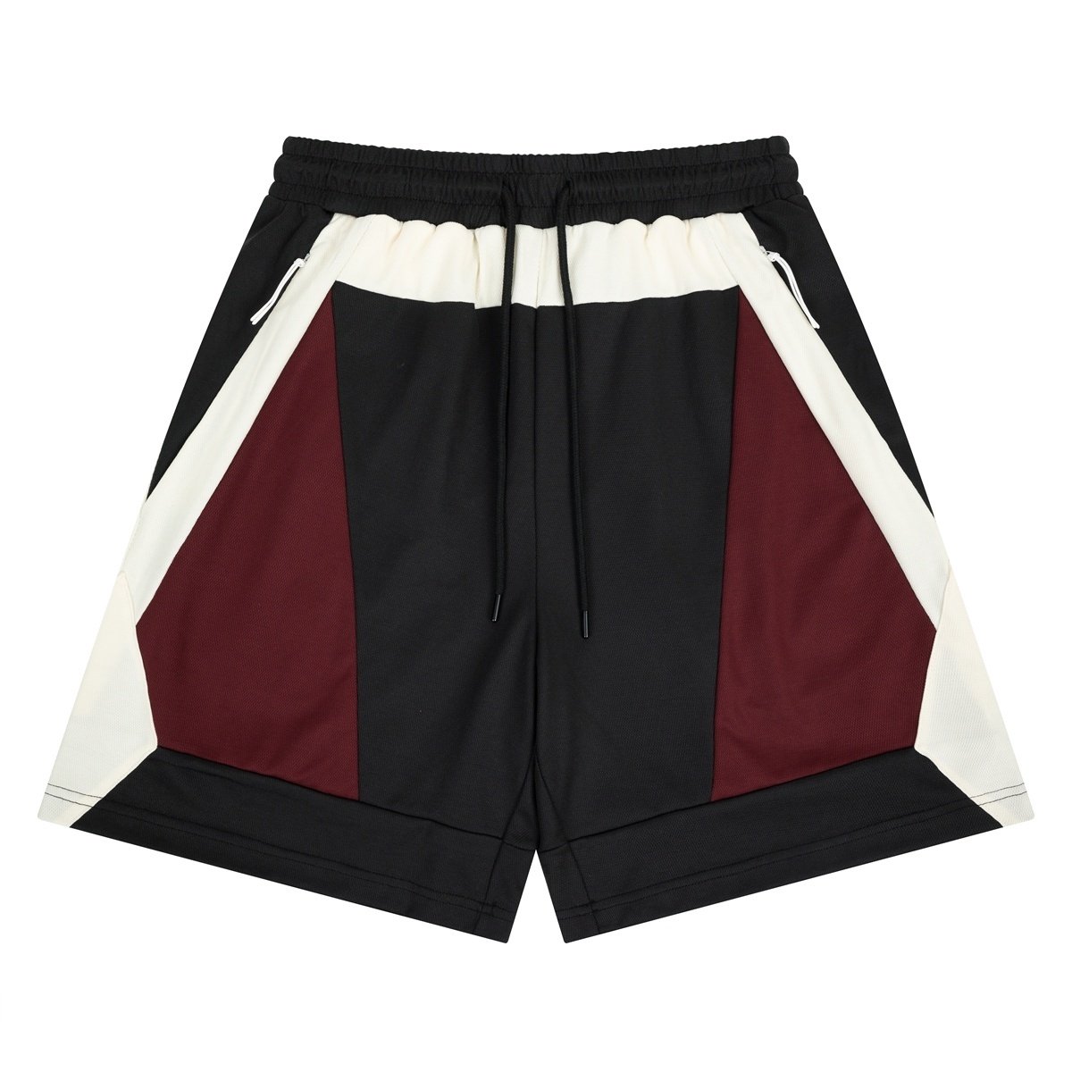 美式网眼拼接假两件复古球裤撞色休闲简约运动抽绳纯棉男女款短裤,淘宝优惠券,粉丝福利购,淘宝优惠卷