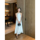 Maven Lin Elegant, minimalist, lightweight and fine crafted dress ramie vest, halterneck ແບບວັນພັກຍາວ