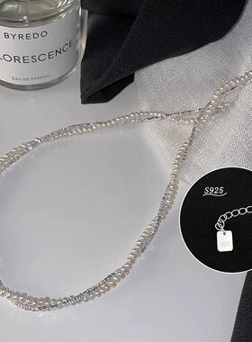 MaisonCleo珍珠叠戴纯银锁骨链