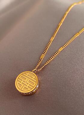 MaisonCleo福字吊坠简约锁骨链